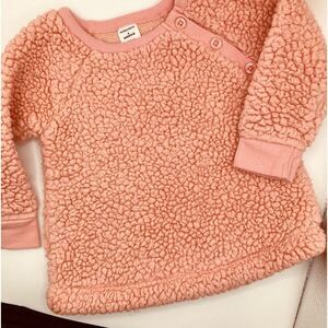 Nordstrom's Baby Peach Sherpa Pullover and Floral Jogging Pants Size 6 mo- 2 pcs